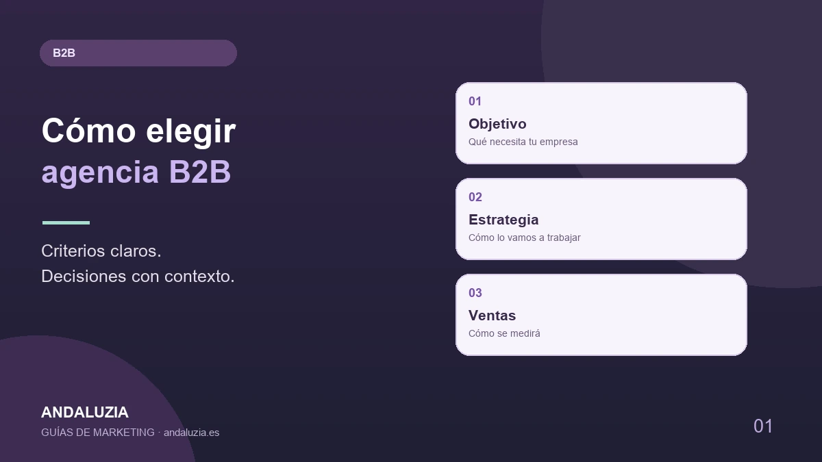 Ilustración editorial sobre criterios para elegir una agencia B2B